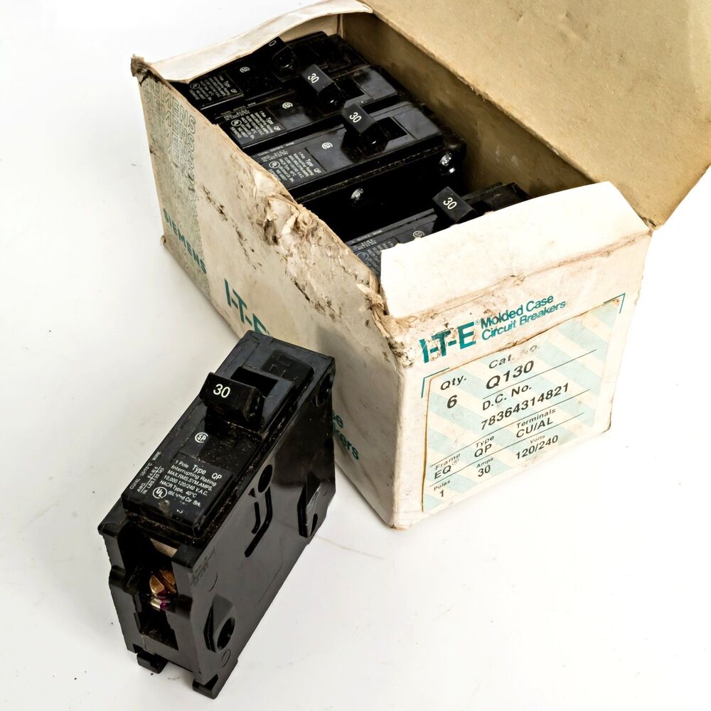 6x Siemens Q130 30 AMP Single Pole Circuit Breaker Type QP 130 120/240v NEW